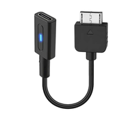 Kabel Pengisi Daya Kecepatan Tinggi PD Type-C Female ke PSPGO Bahan PVC Hitam 10cm Penggunaan Pemain Video Game yang Praktis