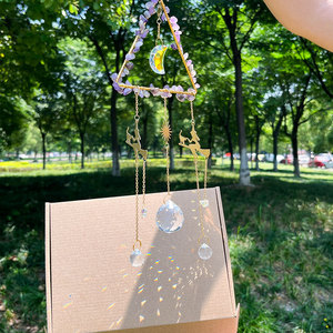 Attrapeur de soleil en cristal de lune fée sorcière à cheval sur balai magique boule de cristal fenêtre prisme <span class=keywords><strong>améthyste</strong></span> attrape-soleil maison décoration suspendue - Product Image 5