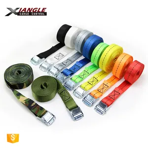 Custom Logo 1 Inch 25mm 250kgs Polyester Cargo Lashing Strap Cam Buckle Tie Down Straps