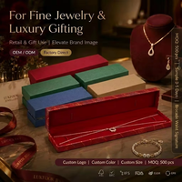 Boîte à bijoux de luxe en brocart avec doublure en velours, fermeture à pression, OEM ODM, certifiée FSC BRC FDA, pour colliers, MOQ500