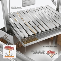 Kit de barbecue argentin Santa Maria en acier inoxydable encastrable avec parrilla à bois pour cuisine extérieure