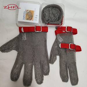 Stainless Steel <b>Mesh</b> Chainmail Cut Resistant <b>Gloves</b> EN388/ANSI Level 5 9 Uncoated Abrasion-Resistant Tear 4 Customizable Oyster - Product Image 5