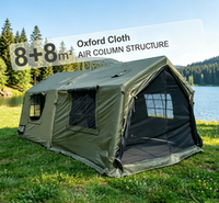 Tente de camping gonflable d'hiver pour 6 à 8 personnes, tente de glamping extérieure imperméable en polyester-coton 210g