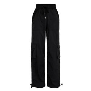 Pantalones de yoga <span class=keywords><strong>cargo</strong></span> de pierna ancha Lulu al por mayor, de cintura alta con cordón, joggers de entrenamiento, pantalones deportivos holgados con bolsillos para <span class=keywords><strong>mujer</strong></span> - Product Image 4