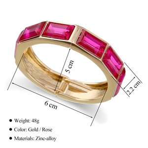 Bracciale in stile europeo con bracciale in smalto a colori a contrasto da donna braccialetti grossi colorati Vintage di lusso - Product Image 6