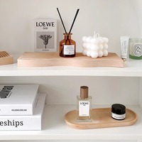 Plateau de présentation ovale en bois de style nordique pour outils de manucure, cosmétiques, bijoux et décoration intérieure – Vente en gros