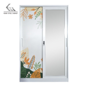 Design personalizzato acciaio Almirah camera da letto <span class=keywords><strong>armadio</strong></span> <span class=keywords><strong>due</strong></span> porte scorrevoli in metallo stampa <span class=keywords><strong>armadio</strong></span> <span class=keywords><strong>armadio</strong></span> - Product Image 1