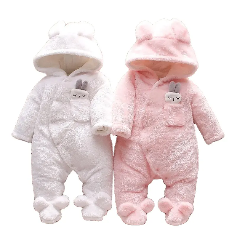 Infant Girls Clothes Boutique Long Sleeve Hood Collar Comfortable Soft Shell New Born Baby Cloth Winter Warm Clothes 0-12months