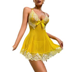 Lencería Sexy de Encaje y Malla de Poliéster para Mujeres con Busto Pequeño, No Requiere Desprenderse, para Uso en Casa y Dormitorio - Product Image 2