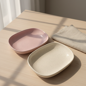Plats de cuisson rectangulaires en céramique de style nordique pour la maison et la restauration, résistants au lave-vaisselle, couleur personnalisable, écologiques, compatibles four, outils de pâtisserie - Product Image 1
