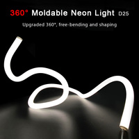 Bande LED Néon Ronde à 360 Degrés RGB RGBIC Adressable, Flexible, DC24V, Étanche IP65, pour Décoration Extérieure, Vente en Gros