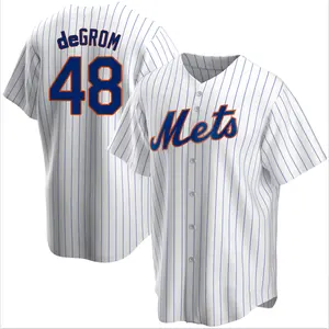 Bán Buôn Tùy Chỉnh Chất Lượng Tốt Nhất Giá Rẻ Khâu Bóng Chày Jerseys New York Gặp 48 Degrom 12 Lindor 20 Alonso Bóng Chày Đồng Phục