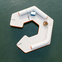 Aufblasbarer Picknicktisch Schwimmende Insel Schwimmende Lounge für Pool Strandparty Aufblasbarer Wasserpark Langlebiges PVC-Equipment