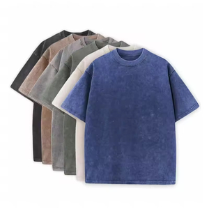 High Quality Heavyweight Custom <strong>Wash</strong> Men's <strong>T-Shirt</strong> 100% Cotton Short Sleeve Oversized Vintage Acid Washed Casual Blank Design - Product Image 1