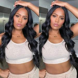 Vente en gros V Part perruque meilleure qualité corps vague soie lâche profonde crépus <span class=keywords><strong>Isee</strong></span> vague profonde sans colle perruque brésilienne pour les femmes cheveux humains - Product Image 4