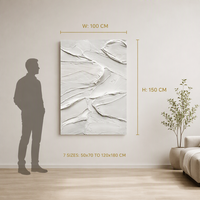 Peinture à l'huile texturée sur toile à texture en relief blanche, grande taille encadrée, vente en gros de tableaux et d'art mural, entrée, salon, moderne