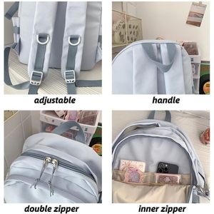 Mochila Impermeable Kawaii con Accesorios Lindos, Mochila Casual de 20L para Portátil de hasta 14.9 Pulgadas, Mochila de Viaje para Mujer - Product Image 4