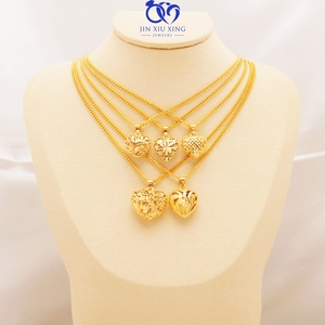 JXX JDZ High Quality Brass Jewelry Gold Plated Hollow <b>Heart</b> Pendant Charm <b>Frames</b> Neckerchief/Choker Necklace - Product Image 2