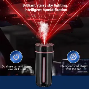 ポータブルミニ充電式超音波アロマウォーター7色LED星空ランプ付きUSB車用空気加湿器
