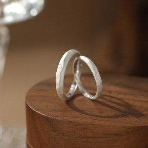 S999 Bạc Mạ Có Thể Điều Chỉnh Nhẫn Dễ Thương Tinh Đơn Giản Đồng Bằng Ban Nhạc Hợp Thời Trang Hàng Ngày Sử Dụng Món Quà Hoàn Hảo Bạn Gái Nụ Cười Cặp Vợ Chồng - Product Image 4