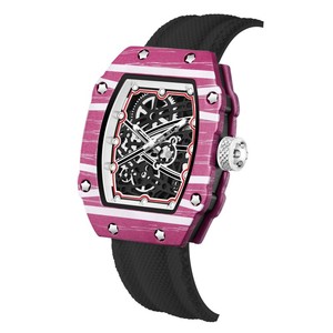 2026 New 9.5mm Tonneau Wristwatch Carbon Fiber Sapphire Mirror Luminous Skeleton Dial - Product Image 5