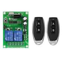 Module de relais sans fil 2 canaux DC12V, récepteur et émetteurs 433 MHz, télécommande RF universelle pour ouvre-porte automatique