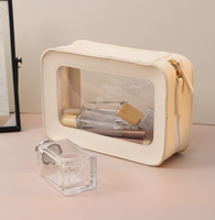 Trousse de Toilette et Organisateur de Maquillage en Cuir PVC Imperméable pour Articles de Bain et Cosmétiques
