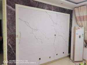 Panneaux muraux en PVC en feuille de marbre UV alternatif en marbre personnalisé hautement brillant pour la décoration - Product Image 2