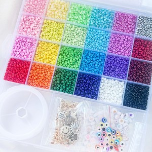 Diy Jewelry Beading Set 9300 Glass Seed <b>Beads</b> With Letters Smiley Faces Hearts And Charms For Crafting Bracelets - Product Image 4