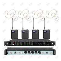 Micrófono Inalámbrico Profesional AD4Q de 4 Canales UHF 512-937mhz, Micrófono de Solapa/Auricular para Estudio, Micrófono Inalámbrico para Micrófonos KSM8