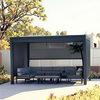Pergola à persiennes manuelle en aluminium de conception contemporaine pour décoration de terrasse