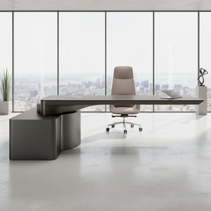 โต๊ะทำงานผู้บริหารรูปตัวแอลทันสมัยสำหรับครู ผู้จัดการ ซีอีโอ โต๊ะทำงานหรูหรา ดีไซน์เฟอร์นิเจอร์ศิลปะ - Product Image 4