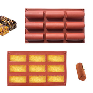 <span class=keywords><strong>Moule</strong></span> à rouleaux en silicone à 9 cavités, réutilisable, antiadhésif, en forme de rondin, pour <span class=keywords><strong>mini</strong></span>-rouleaux suisses, desserts au chocolat, Twinkies, bonbons - Product Image 4