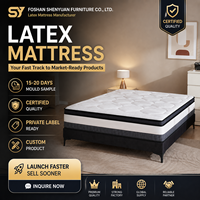Matelas à ressorts ensachés en latex, compressé, imperméable, à ions négatifs, de haute qualité, sur mesure, pour hôtel, vente en gros