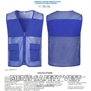 Fabrieks Heren Polyester Gaas <span class=keywords><strong>Vest</strong></span> Jas Werkkleding Bouw <span class=keywords><strong>Safety</strong></span> Shirt Met Zakken Logo Opdruk Visvest Werkvest - Product Image 2