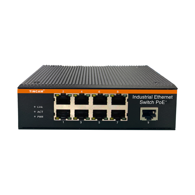 Industrial 9 Port 10/100Mbps Fast Ethernet Switch Dual Redundant Power DC12-52V, Wide Operating Temperature -40℃~85℃