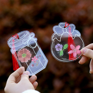Diy Dried Flower <b>Bookmark</b> Plastic Transparent With Holes Mixed Colors Eco Friendly For School Craft Projects - Product Image 1