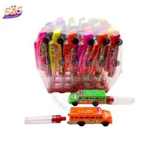 Venda quente mini caminhão de plástico colorido recipiente brinquedo carro brinquedo para crianças com doces sabores de frutas doces duros