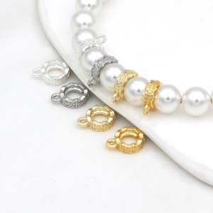 Three-Way Circular <b>Spacer</b> Bead 18k Gold Plated Copper Jewelry Accessory For Bracelet DIY C44 - Product Image 2