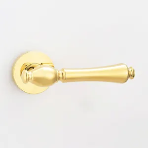 golden high quality heavy duty zinc level door handle for bedroom