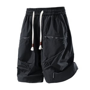 Pantalones cortos de verano con logo personalizado para hombre, con bolsillos, estilo japonés, de secado rápido, rectos, deportivos y de ocio, frescos. - Product Image 3