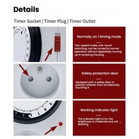 Temporizador Mecánico de 24 Horas con Enchufe Francés 16A 220V-240V, Programable, Ecológico, de Plástico, para Electrodomésticos, Ahorro de Energía