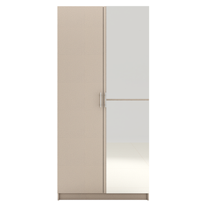 Factory Wholesale 2 <b>Door</b> Wood Armoire with <b>Mirror</b> and Hanging Rod - Product Image 1