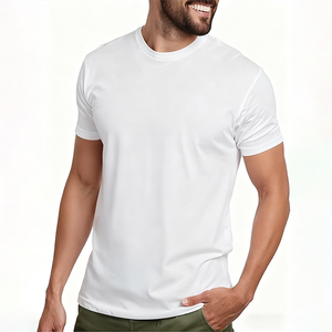 Logotipo de tela de punto personalizado apretado en los brazos Normal en el pecho y la cintura Transpirable Secado rápido Unisex Best Seller Camiseta de cuello redondo - Product Image 1