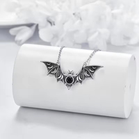 Collier pendentif chauve-souris en argent sterling 925, bijoux gothiques personnalisés pour femmes, vente en gros