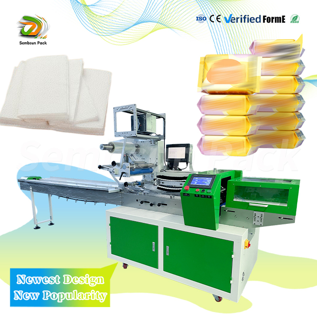 Multifunctional Cake Sanitary Pads Diaper Bar Pressing Making and Shrink Tissue Packing Packaging Machine