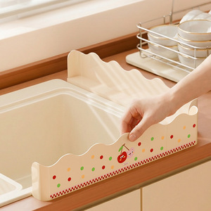 Kitchen Sink Splash Guard Milky White Plastic Waterproof Partition Strip For Countertop Edge Protection - Product Image 1