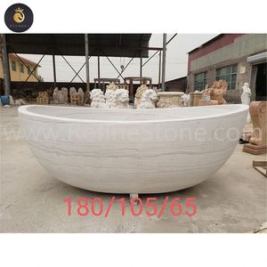 Baignoire en marbre massif sculptée à la main de conception personnalisée en gros - Product Image 5