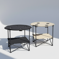 Table pliante portable de loisirs en plein air, en aluminium, avec sac extérieur imperméable en Oxford, ensemble de table et chaises avec quatre porte-gobelets, meubles de plage
