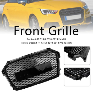 Car <span class=keywords><strong>A1</strong></span> S1 8X Honeycomb Front Grille Air Intake Radiator RS1 Glossy Black Mesh Grill pour <span class=keywords><strong>Audi</strong></span> <span class=keywords><strong>A1</strong></span> S1 2016 2017 2018 2019 - Product Image 3